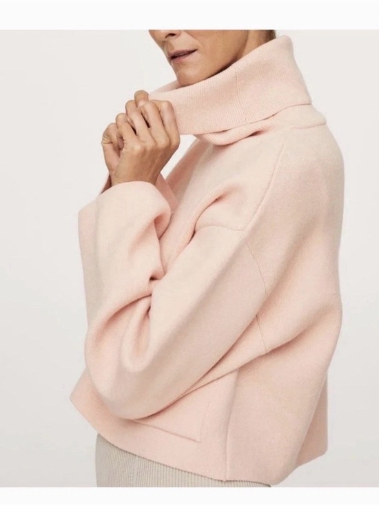 Mango Sweaters - Mango Blush Pink High Cowl Neck Sweater